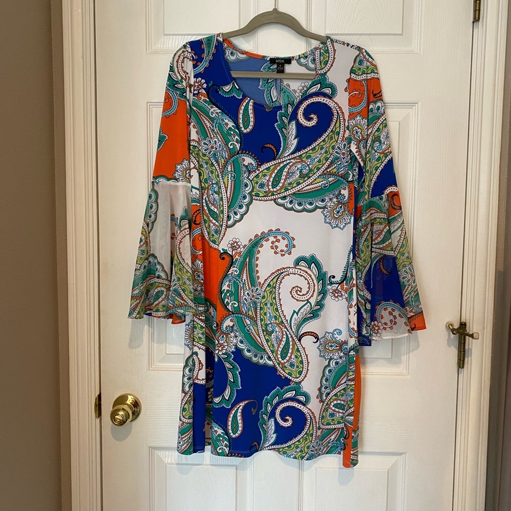 Paisley multi-color tunic dress